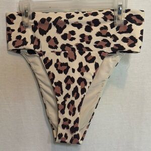 Aerie AA495 NWT High Cut Cheeky Animal Print Summer Swim Bikini‎ Bottoms Size S